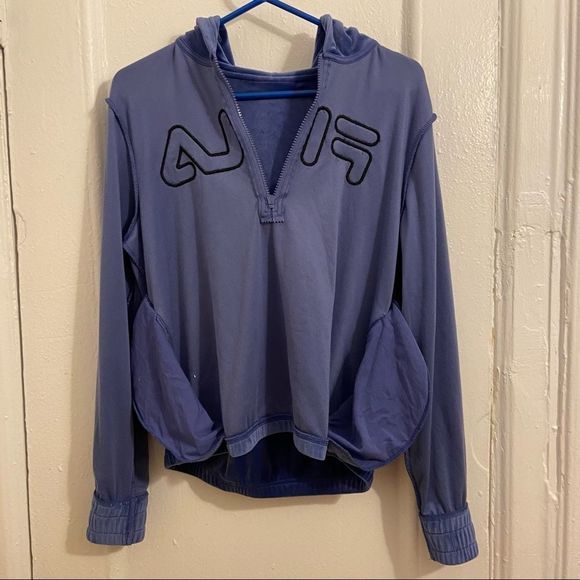 NWOT Fila Soft Velour Quarter Zip Hoodie in Purple-Blue - Picture 11 of 13